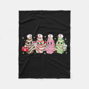 Christmas Nurse Tree Cake Emergency Christmas Rn E Fleece Blanket