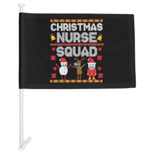 Christmas Nurse Ugly Christmaser Vintage Christmas Car Flag