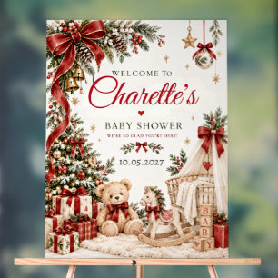 Christmas Nursery Baby Shower Welcome Acrylic Sign