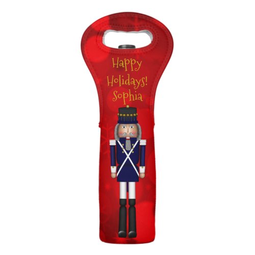 Christmas Nutcracker 1_Blue_NEOPRENE WINE TOTE