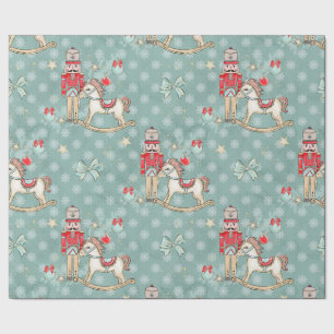Christmas Nutcracker and rocking horse Wrapping Paper