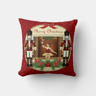 Christmas Nutcracker Ballerina Decorative Pillow