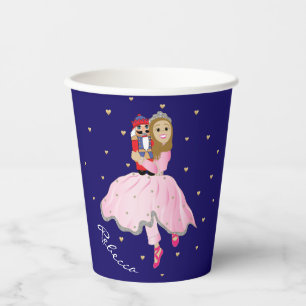 Christmas Nutcracker Ballerina Lt Brn Paper Cups