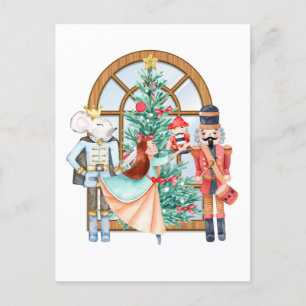 Christmas Nutcracker Ballerina Mouse King Postcard