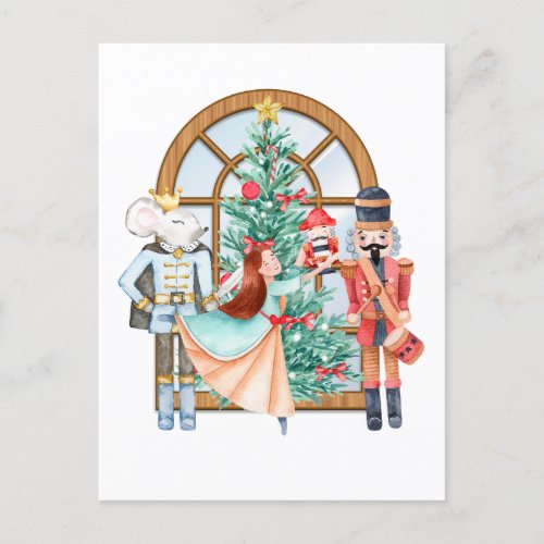 Christmas Nutcracker Ballerina Mouse King  Postcard