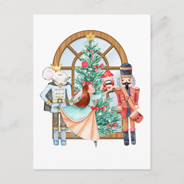 Christmas Nutcracker Ballerina Mouse King  Postcard (Front)