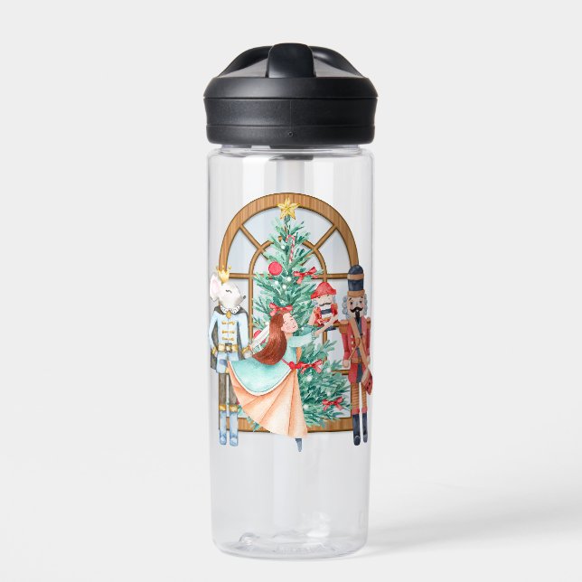 Christmas Nutcracker Ballerina Mouse King  Water Bottle (Front)