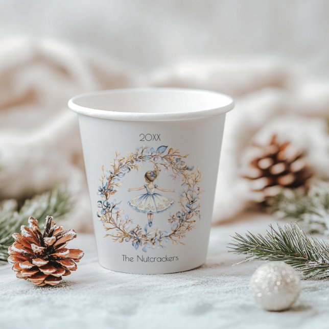 Christmas Nutcracker Ballerina Watercolor Paper Cups (Creator Uploaded)