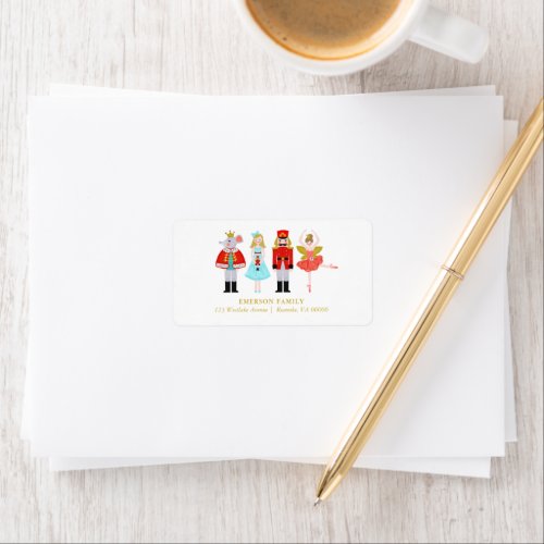 Christmas Nutcracker Ballet Characters Label