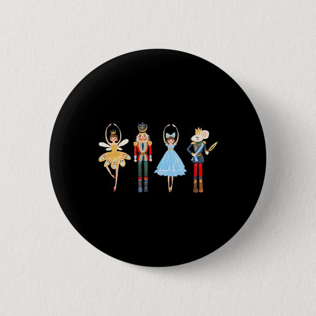 Christmas Nutcracker Ballet Cute Xmas Gifts for Wo Button (Front)