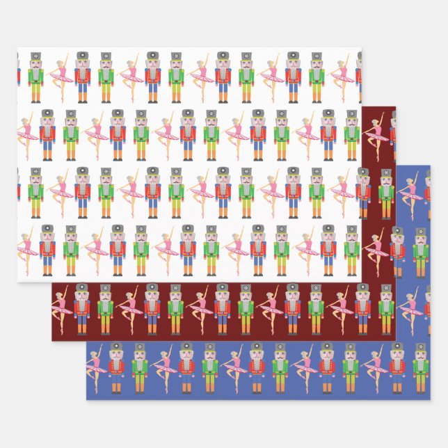 Christmas Nutcracker Ballet Dancer  Wrapping Paper Sheets (Set)