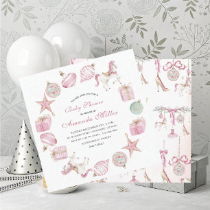 Christmas Nutcracker Ballet Pink watercoInvitation Invitation