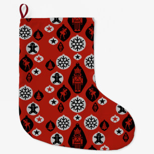 Christmas Nutcracker Baubles Large Christmas Stocking