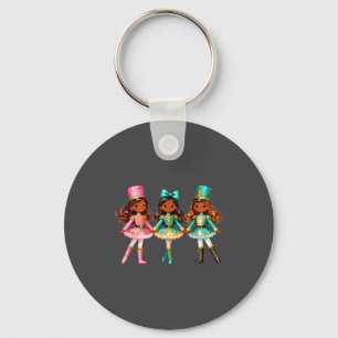 Christmas Nutcracker Black Girls Kids Festive Xmas Keychain