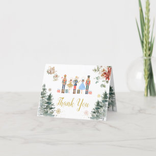 Christmas Nutcracker Bridal Shower Tea Folded Letterpress Thank You Card