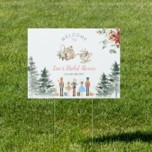 Christmas Nutcracker Bridal Tea Welcome Yard Sign