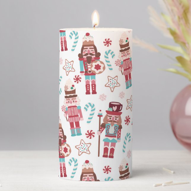 Christmas Nutcracker Candy Baking Festive Holidays Pillar Candle (In Situ)