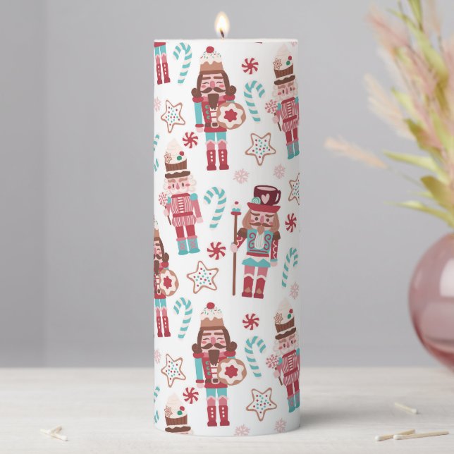 Christmas Nutcracker Candy Baking Festive Holidays Pillar Candle (In Situ)