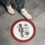 Christmas Nutcracker Candy Cane Christmas Wishes Classic Round Sticker<br><div class="desc">Colorful festive Christmas nutcracker with a candy cane,  Christmas decoration,  and sweet Christmas wishes retro typography.
Customizable text.</div>