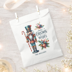Christmas Nutcracker Candy Cane Christmas Wishes Favor Bag