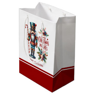 Christmas Nutcracker Candy Cane Christmas Wishes Medium Gift Bag