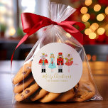 Christmas Nutcracker Character Illustrations Classic Round Sticker<br><div class="desc">Cheerful and airy Christmas design inspired by the famous 1892 ballet "The Nutcracker" by Pyotr Ilyich Tchaikovsky,  a holiday classic with a modern and whimsical twist.</div>