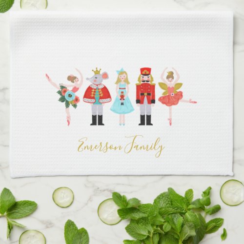 Christmas Nutcracker Character Illustrations Kitchen Towel