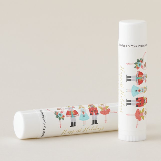 Christmas Nutcracker Character Illustrations Lip Balm (Front)