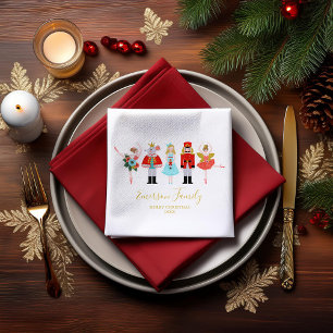 Christmas Nutcracker Character Illustrations Napkins