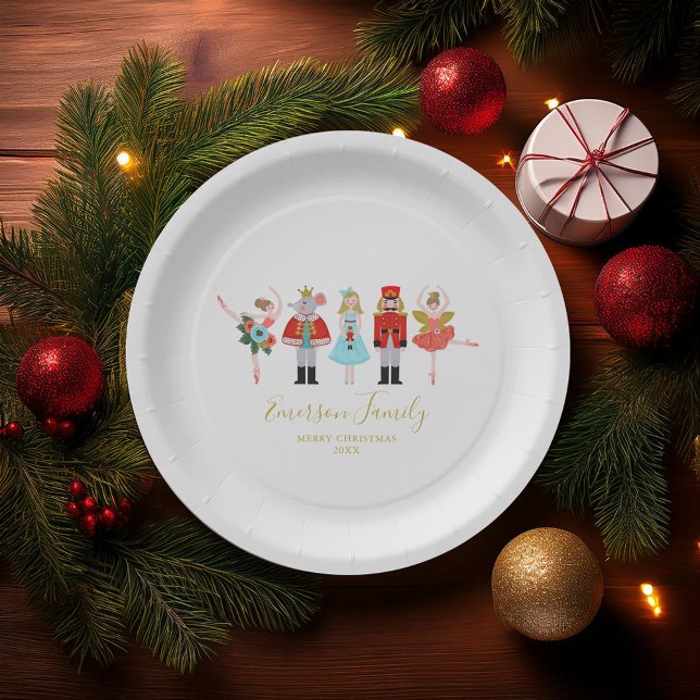 Christmas Nutcracker Character Illustrations Paper Plates (Creator Uploaded)