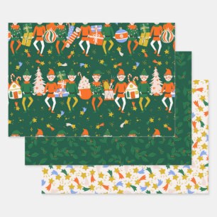 Christmas Nutcracker Characters Stars Wrapping Paper Sheets