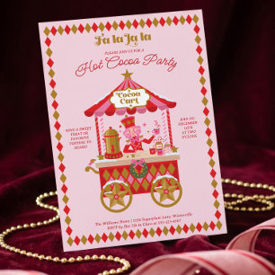 Christmas Nutcracker Fa La La Hot Chocolate Party Holiday Card