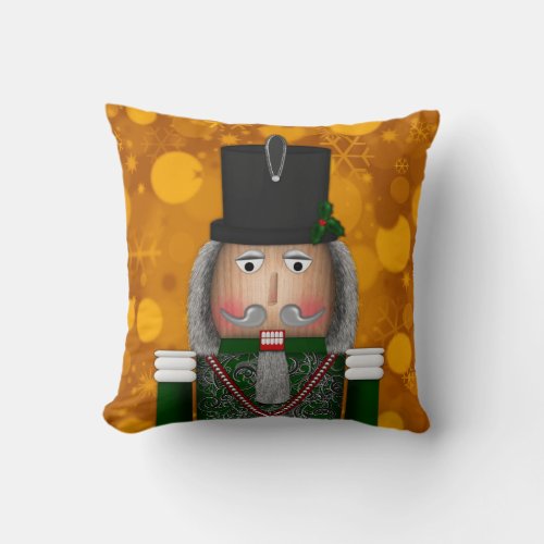 Christmas Nutcracker Face Green_Square Pillow
