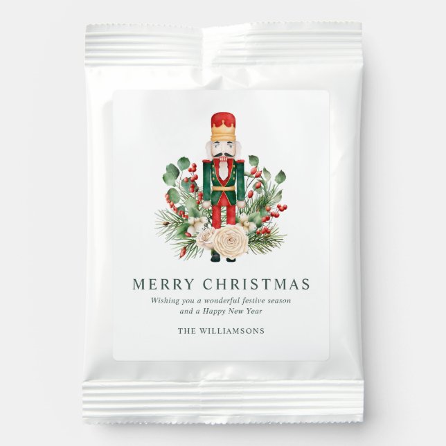 Christmas Nutcracker Family Name Custom Holiday Hot Chocolate Drink Mix (Front)
