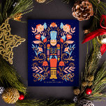 Christmas Nutcracker Floral Art & Multiple Photo Postcard<br><div class="desc">Inspired by the beauty and style of Scandinavian folk art but with a modern and vintage flare. Deep contrasts are combined with joyful bright colours of red, yellow, pink, blue, gold and peach to convey a joyous feeling. Our hand-drawn nutcracker and beautiful florals are artfully arranged together to create this...</div>