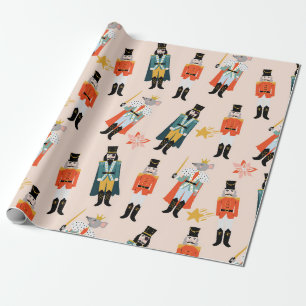 Christmas Nutcracker Folk Art Wrapping Paper