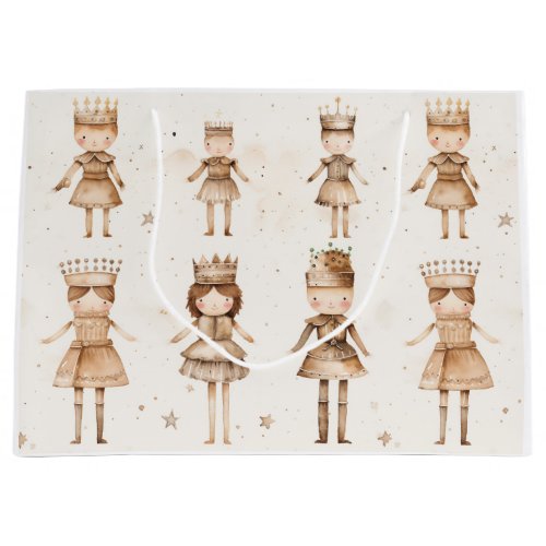 Christmas Nutcracker Gift Bag Gold Neutral