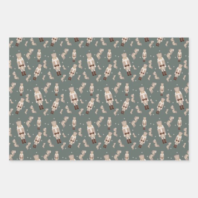 Christmas nutcracker gold Wrapping Paper (Front)