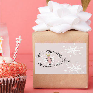 Christmas Nutcracker Handdrawn Pink Soldier Doodle Rectangular Sticker