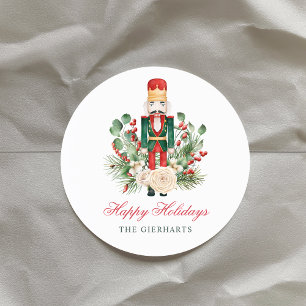 Christmas Nutcracker Happy Holidays Classic Round Sticker