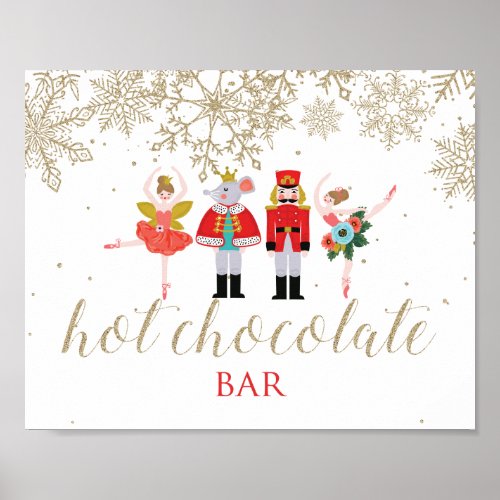 Christmas Nutcracker Hot Chocolate Bar Gold Poster