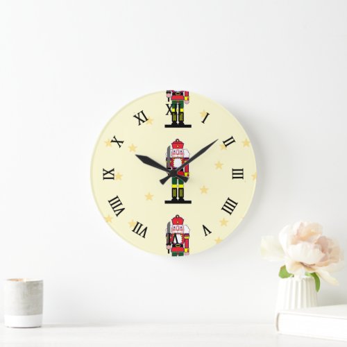 Christmas nutcracker large clock