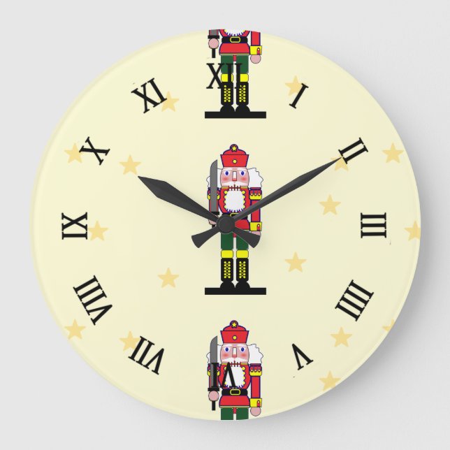 Christmas nutcracker large clock (Front)