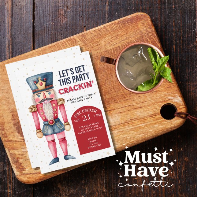 Christmas Nutcracker Let's Get this Party Crackin Holiday Card (Creator Uploaded)