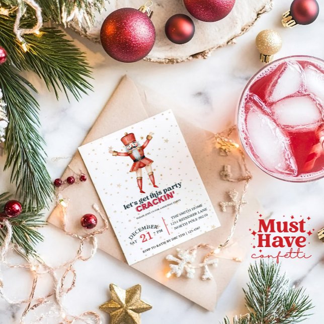 Christmas Nutcracker Let's Get this Party Crackin Holiday Card (Creator Uploaded)