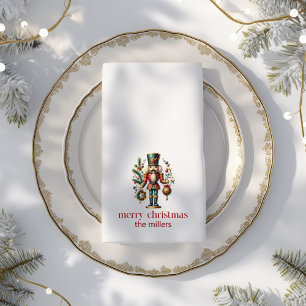 Christmas Nutcracker Merry Christmas Typography Cloth Napkin