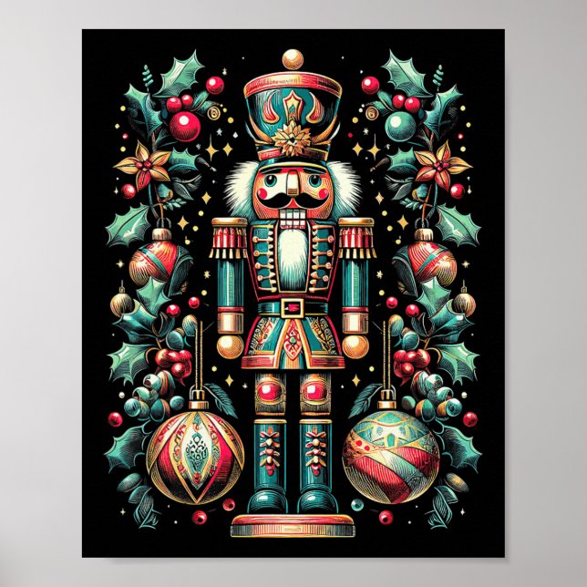 Christmas Nutcracker Merry Christmas Xmas Morning  Poster (Front)