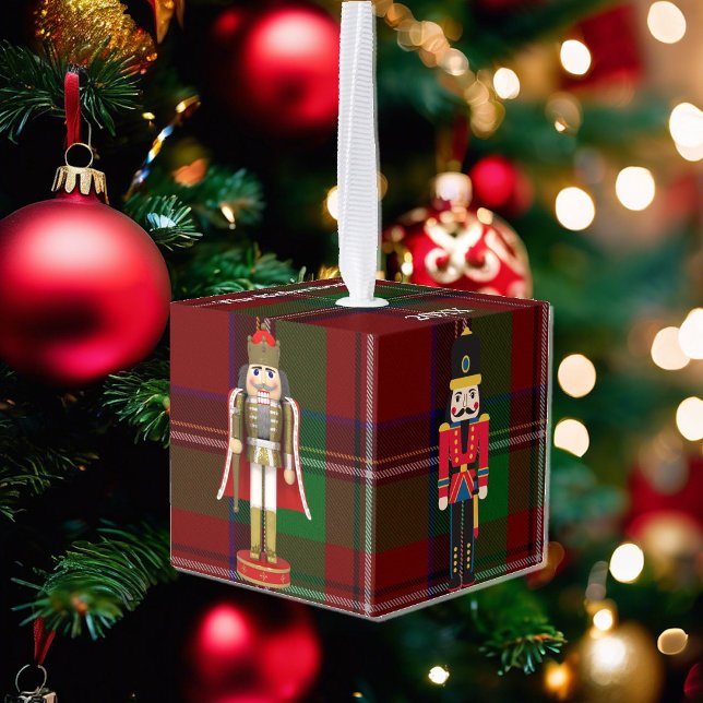 Christmas Nutcracker Name & Year Gift Cube Ornament (Creator Uploaded)