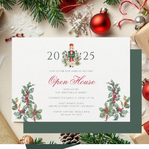 Christmas Nutcracker Open House Red Berries Invitation