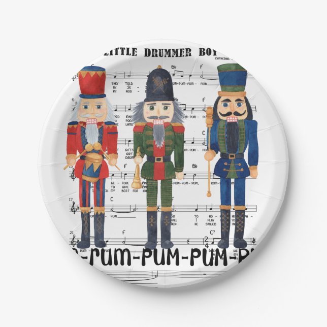 Christmas Nutcracker Paper Plates (Front)